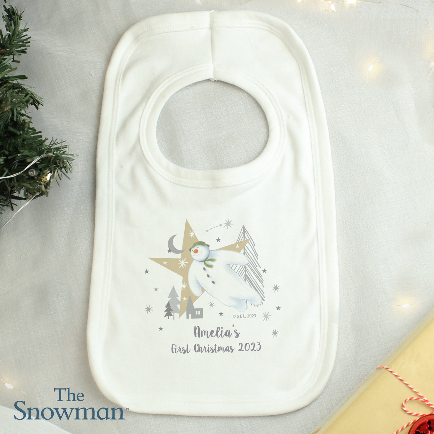 Personalised The Snowman Magical Adventure Bib - MK&JD Gifts