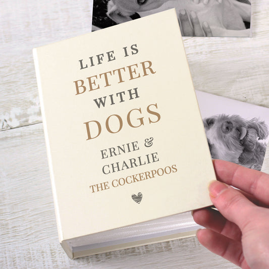 Personalised Life is Better With Pets 6x4 Photo Album with Sleeves - MK&JD Gifts