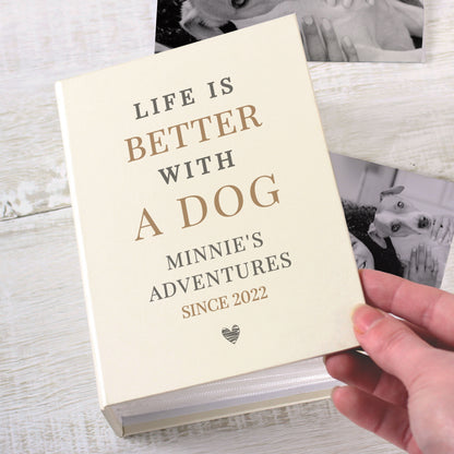 Personalised Life is Better With Pets 6x4 Photo Album with Sleeves - MK&JD Gifts