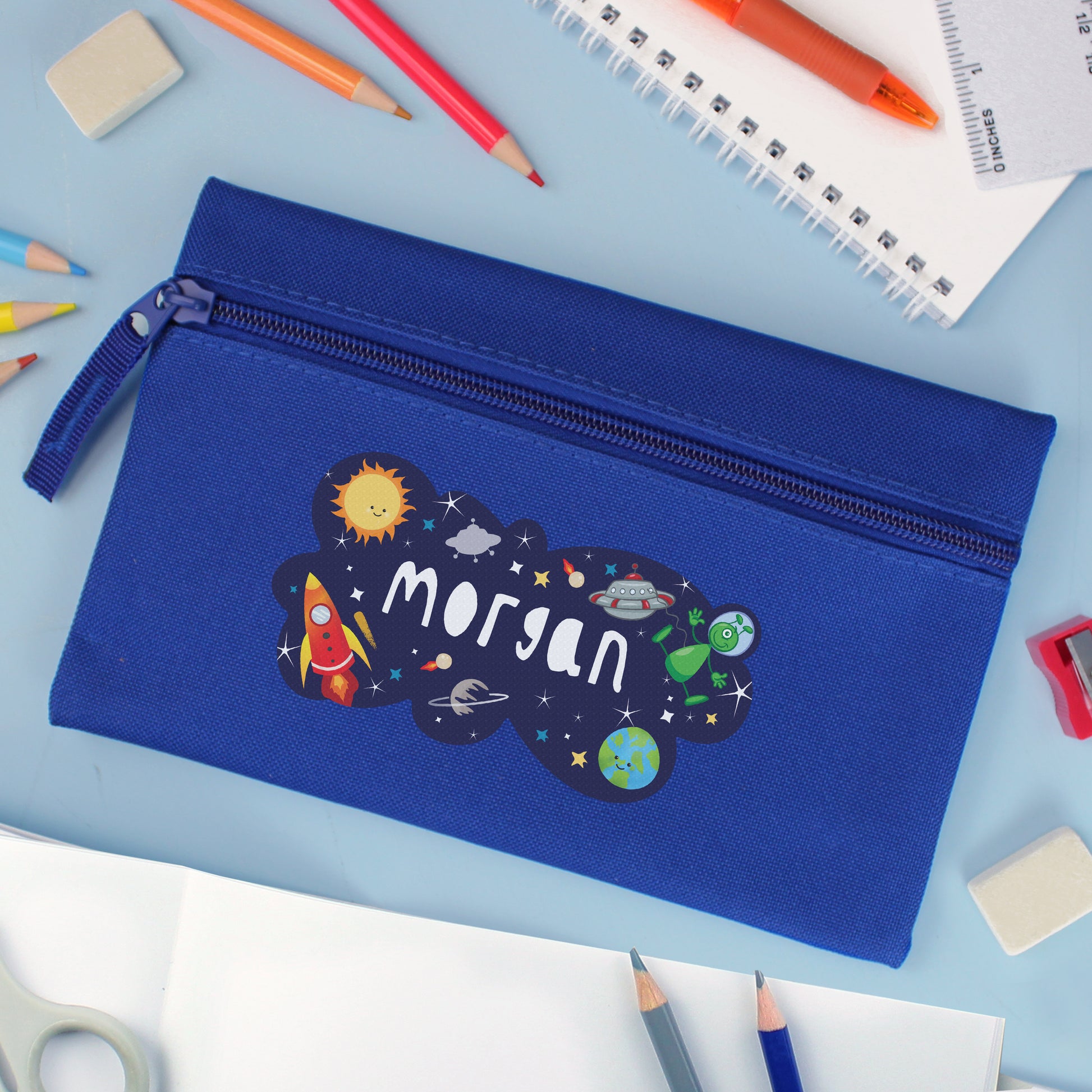 Personalised Space Blue Pencil Case - MK&JD Gifts