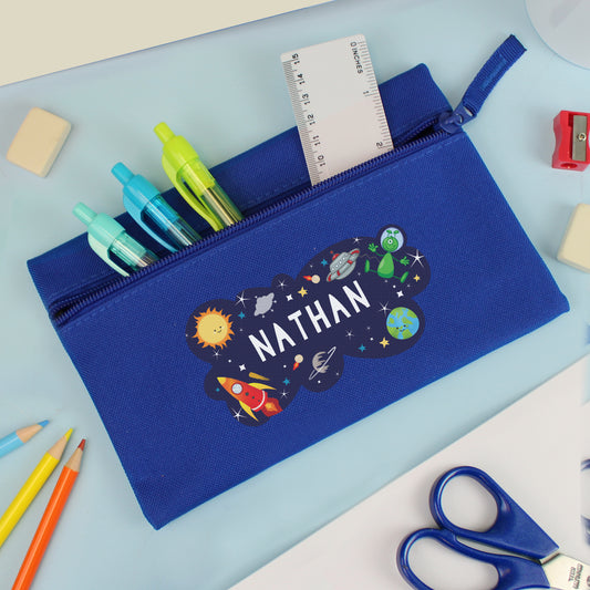 Personalised Space Blue Pencil Case - MK&JD Gifts