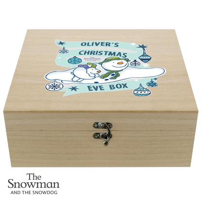 Personalised The Snowman and the Snowdog Large Wooden Christmas Eve Box - MK&JD Gifts
