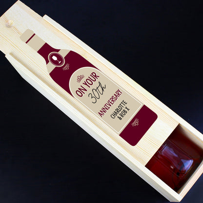 Personalised Free Text Red Wooden Wine Bottle Box - MK&JD Gifts
