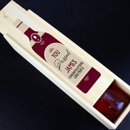 Personalised Free Text Red Wooden Wine Bottle Box - MK&JD Gifts