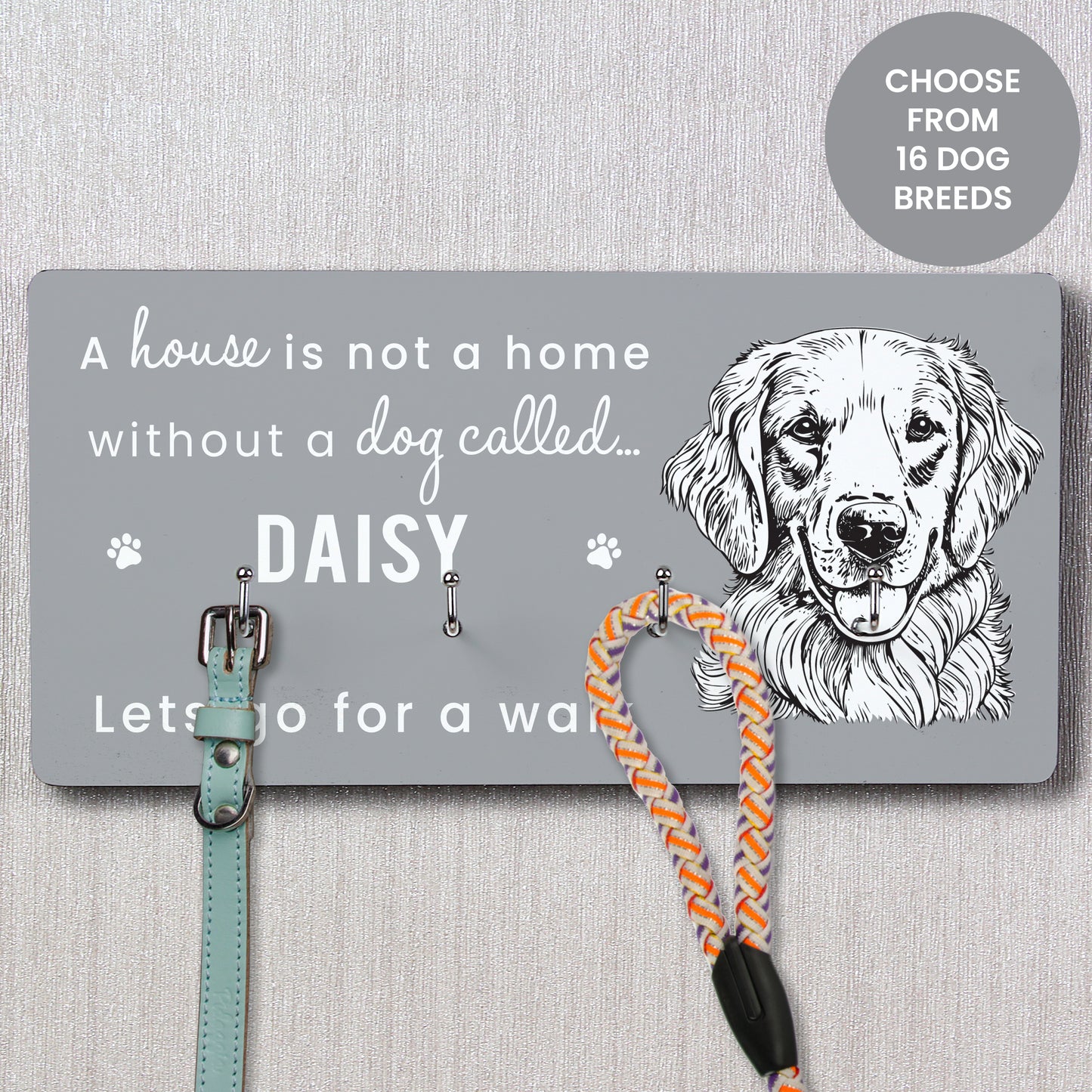 Personalised Dog Breed Lead Hooks - MK&JD Gifts
