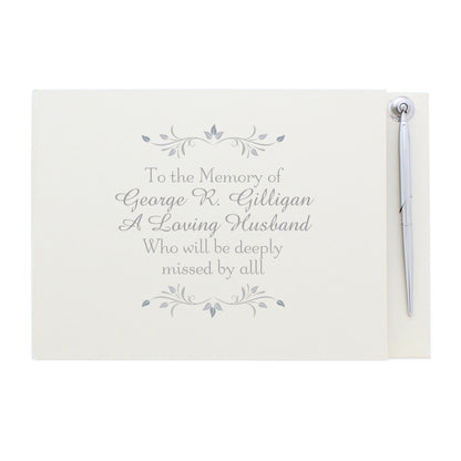 Personalised Sentiments Hardback Guest Book & Pen - MK&JD Gifts