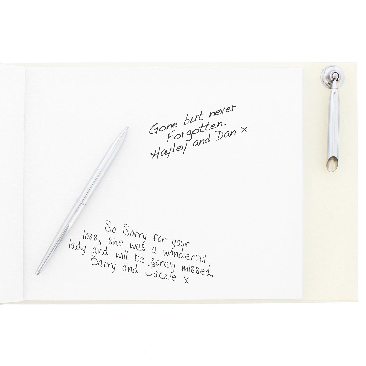 Personalised Sentiments Hardback Guest Book & Pen - MK&JD Gifts