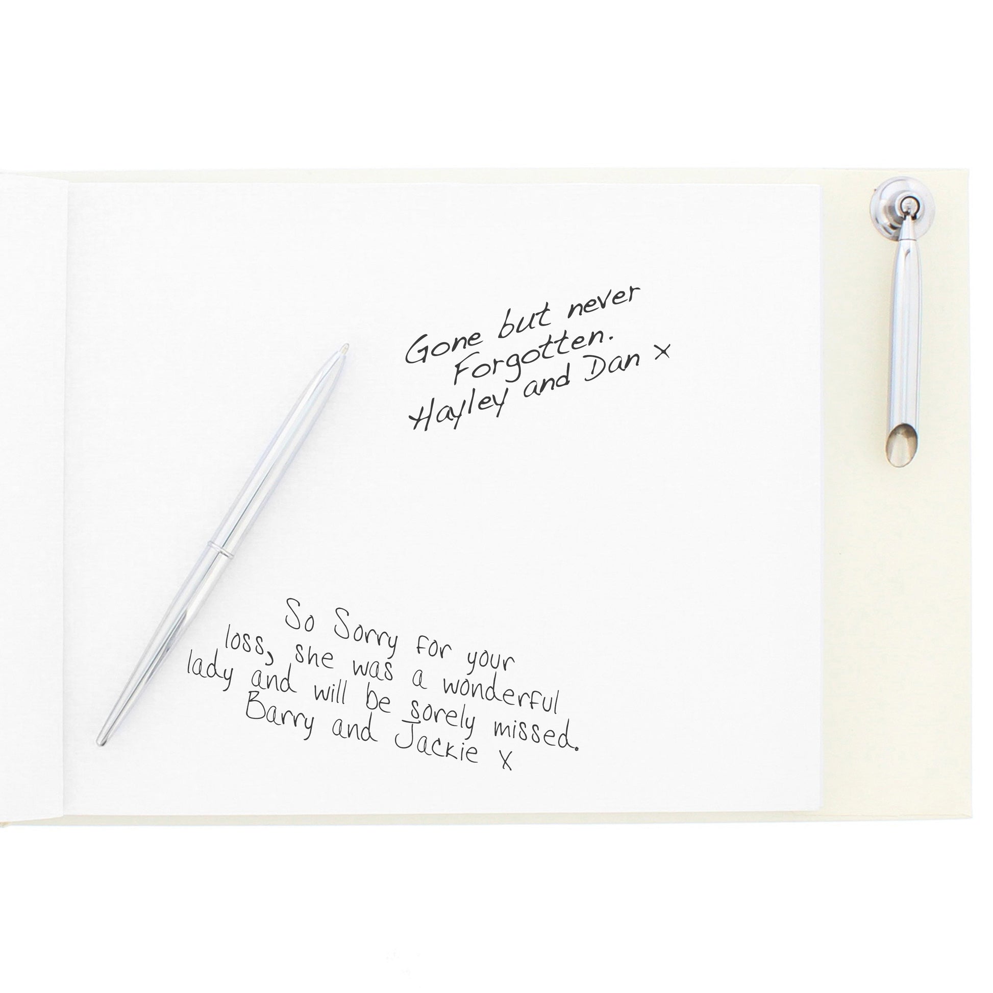 Personalised Sentiments Hardback Guest Book & Pen - MK&JD Gifts