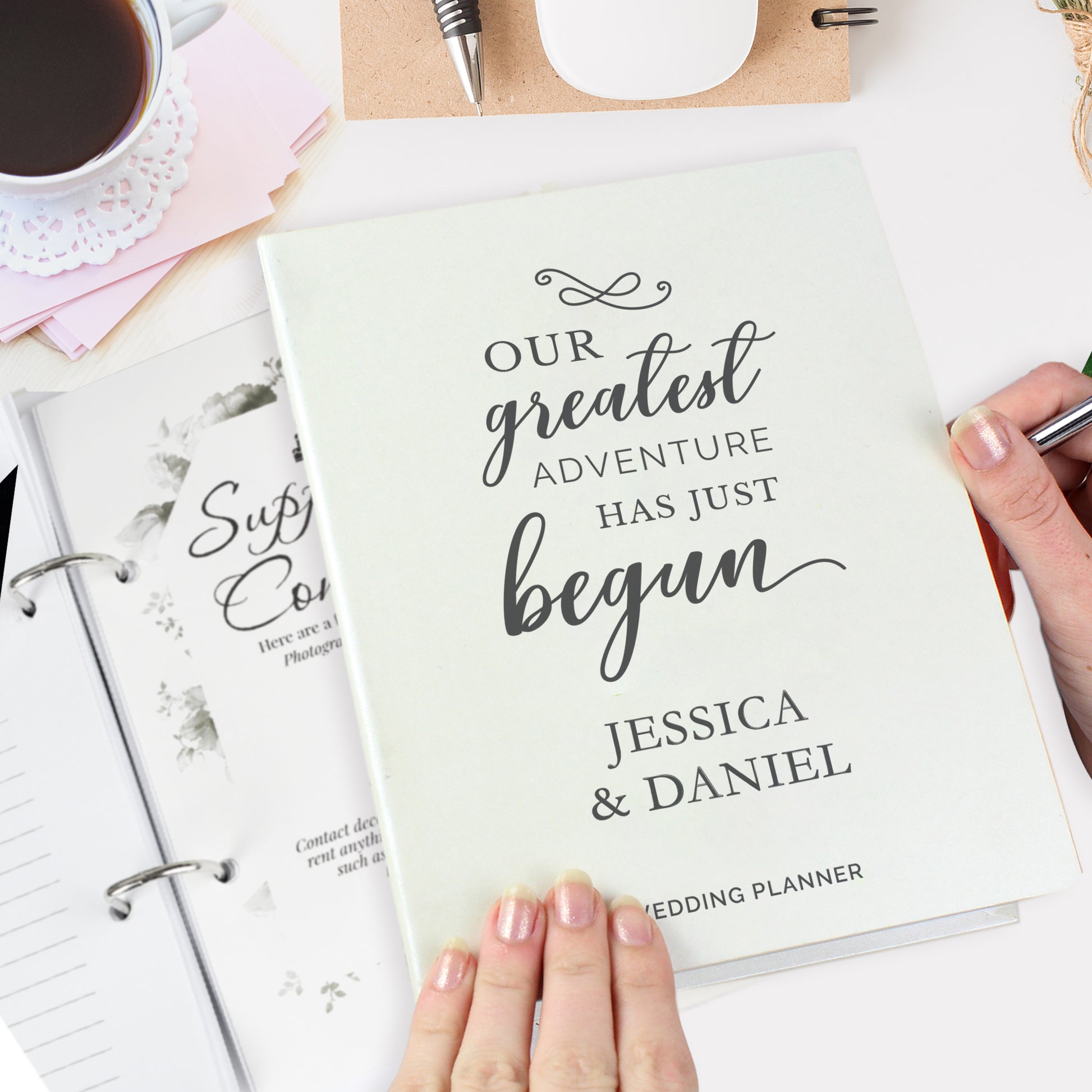 Personalised Our Greatest Adventure Wedding Planner - MK&JD Gifts