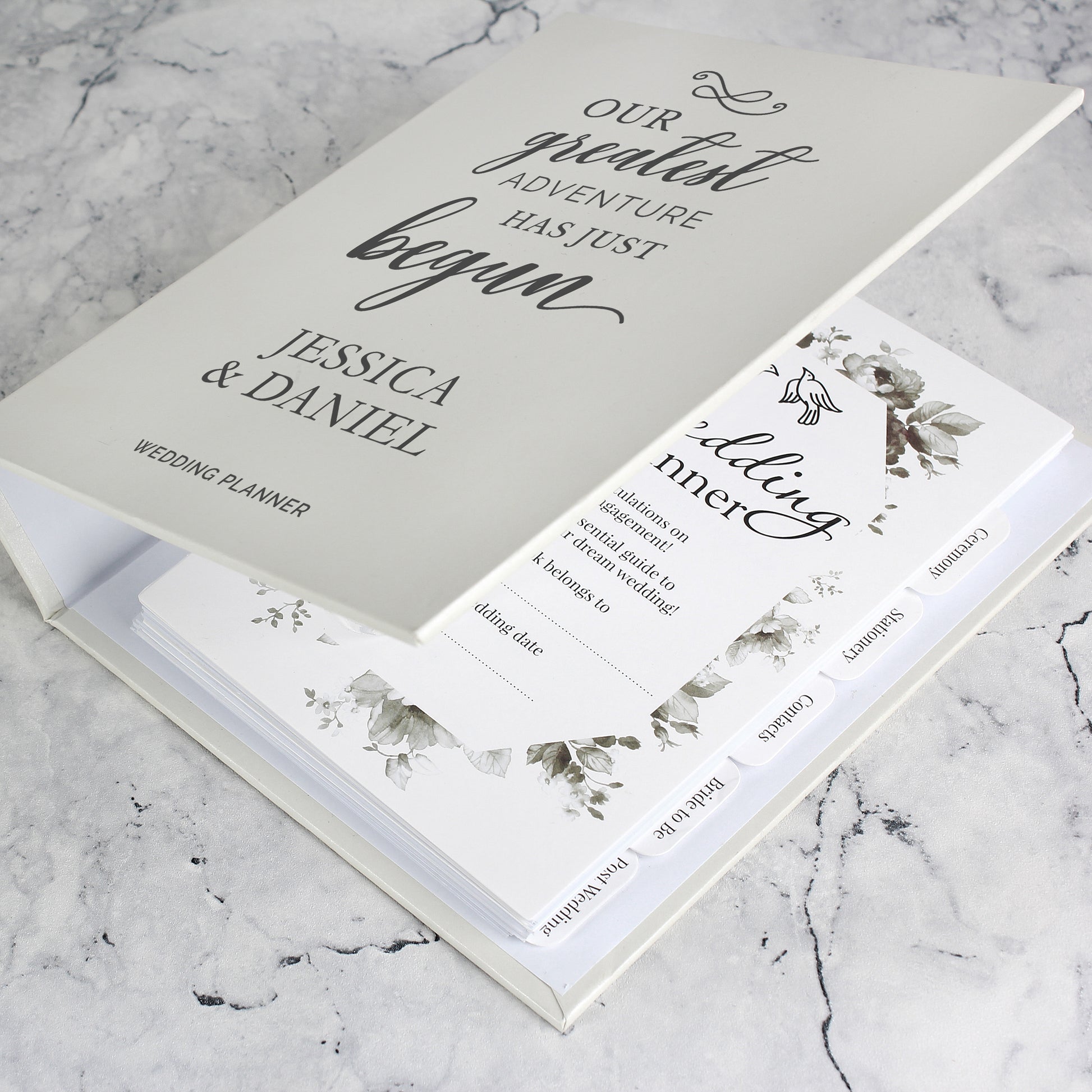 Personalised Our Greatest Adventure Wedding Planner - MK&JD Gifts