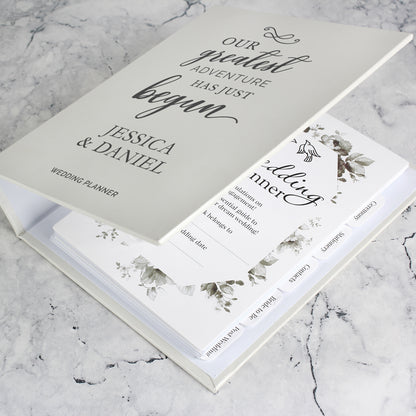 Personalised Our Greatest Adventure Wedding Planner - MK&JD Gifts