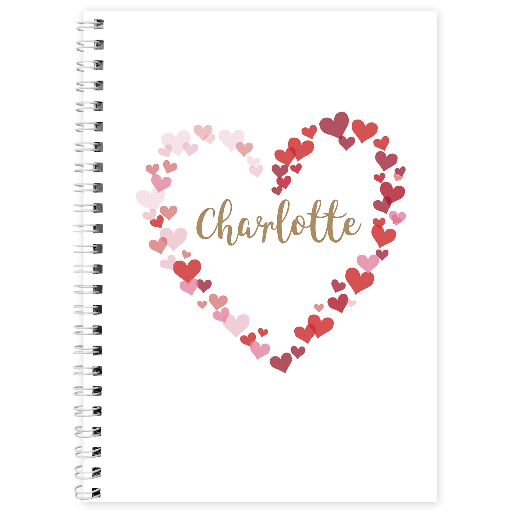 Personalised Confetti Hearts A5 Notebook - MK&JD Gifts