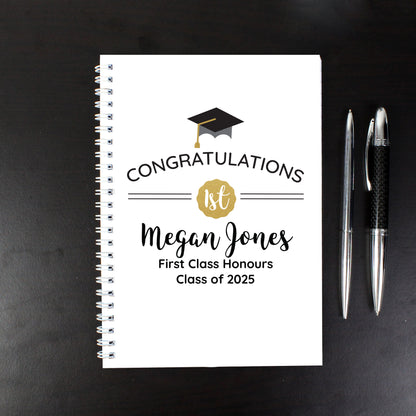 Personalised Graduation A5 Notebook - MK&JD Gifts