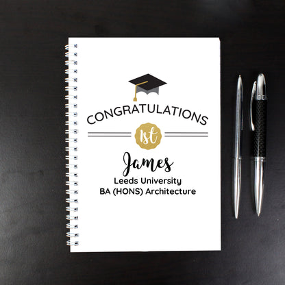 Personalised Graduation A5 Notebook - MK&JD Gifts