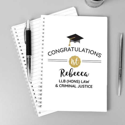 Personalised Graduation A5 Notebook - MK&JD Gifts