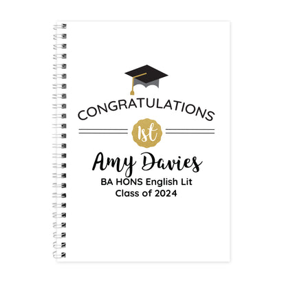 Personalised Graduation A5 Notebook - MK&JD Gifts