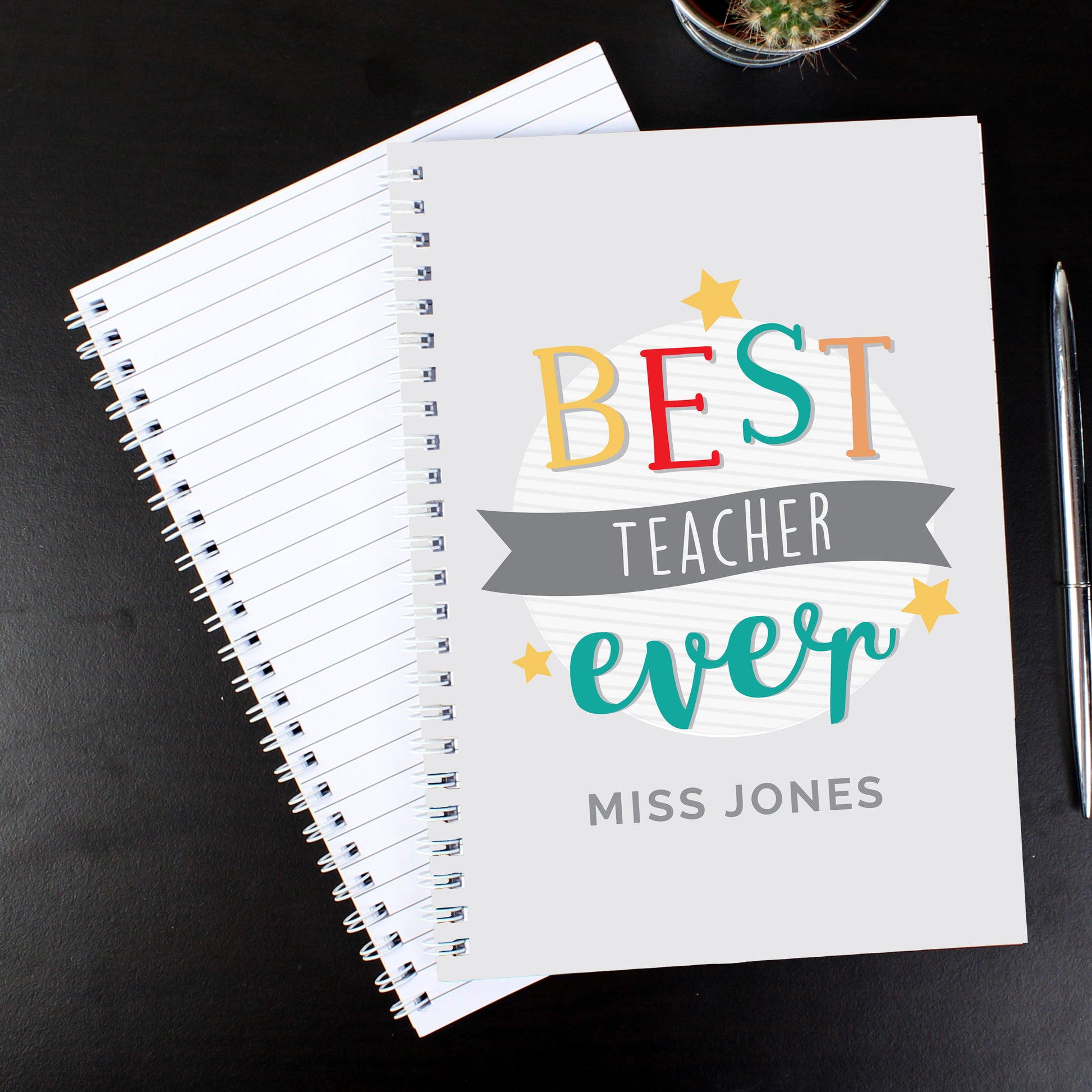 Personalised 'Best Teacher Ever' A5 Notebook - MK&JD Gifts