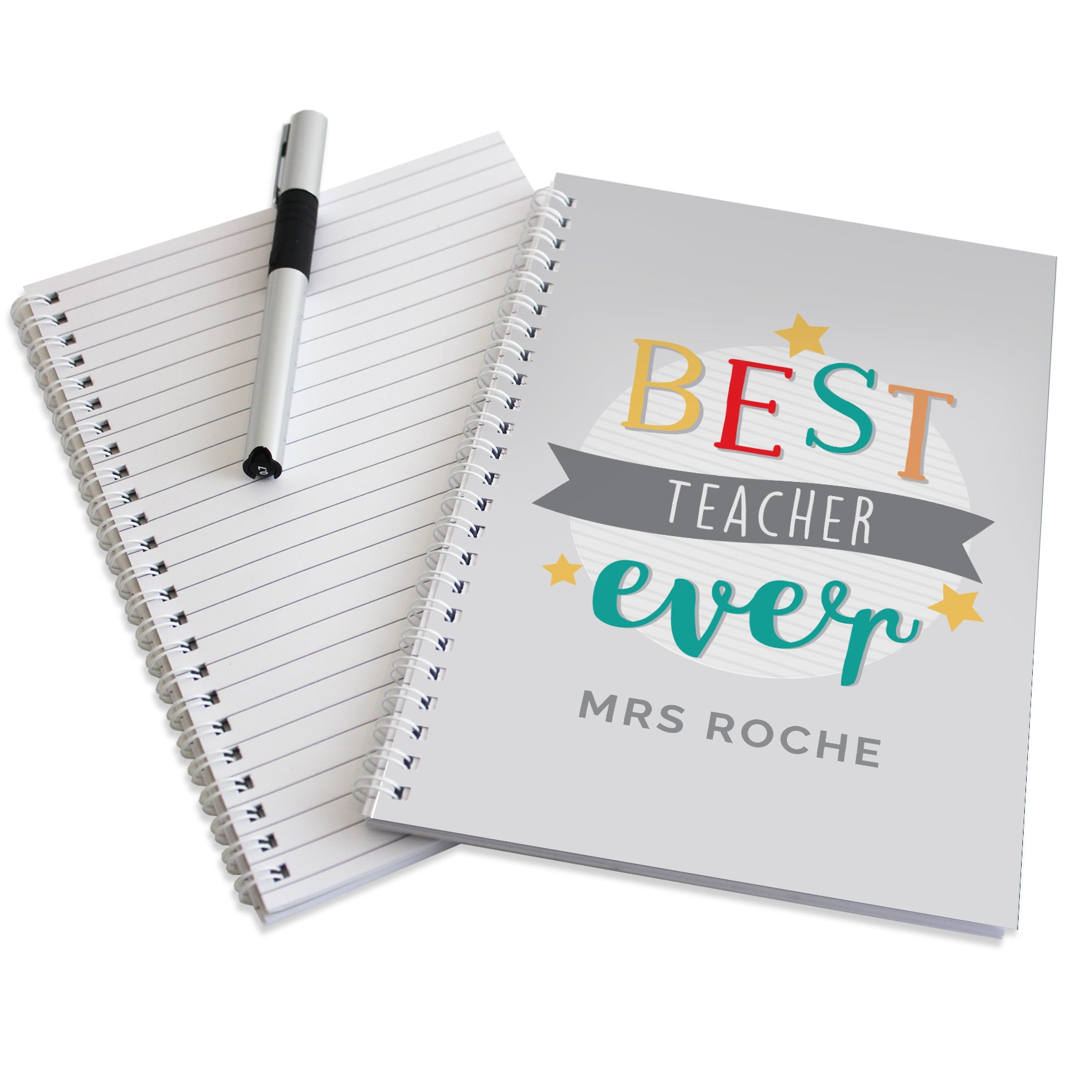 Personalised 'Best Teacher Ever' A5 Notebook - MK&JD Gifts