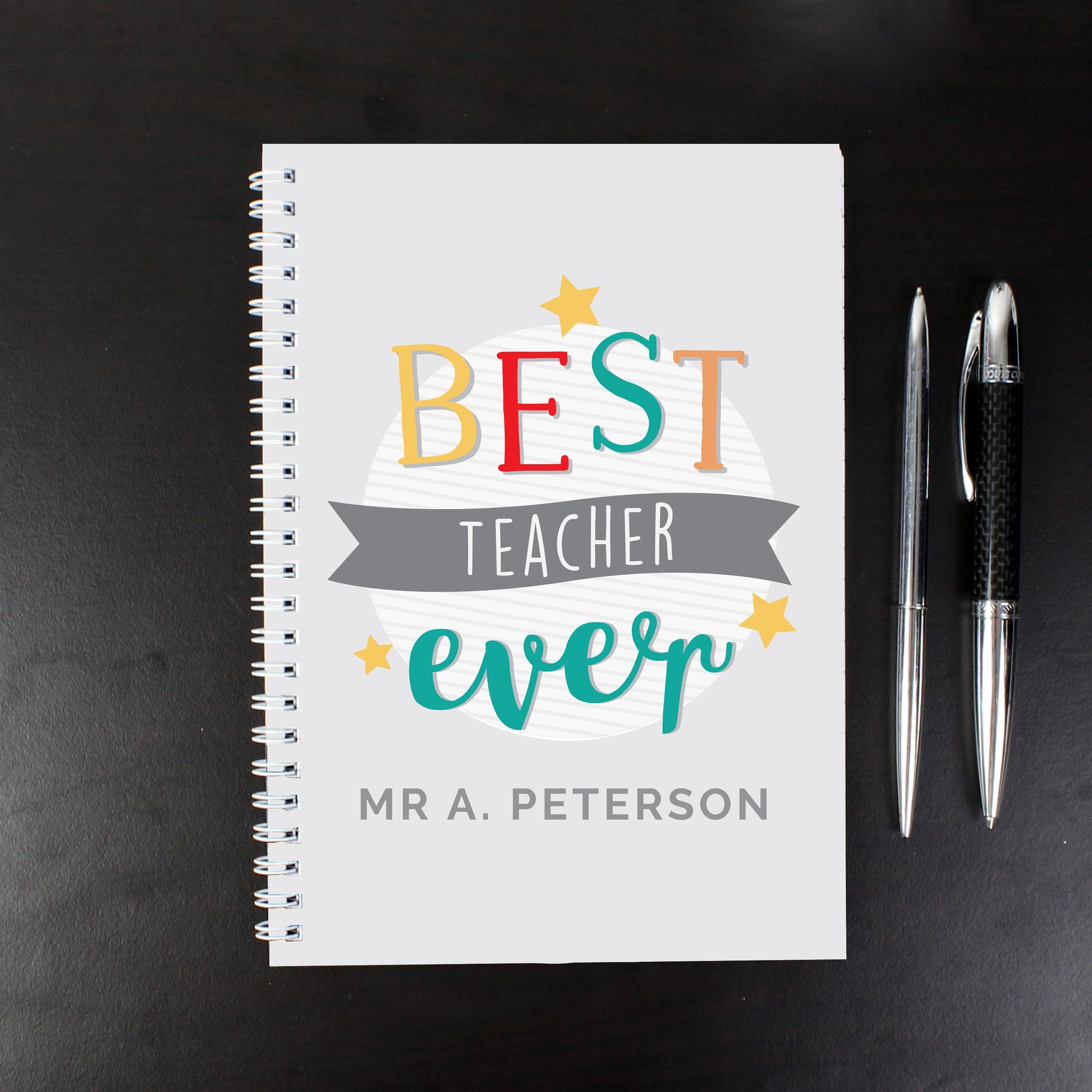 Personalised 'Best Teacher Ever' A5 Notebook - MK&JD Gifts