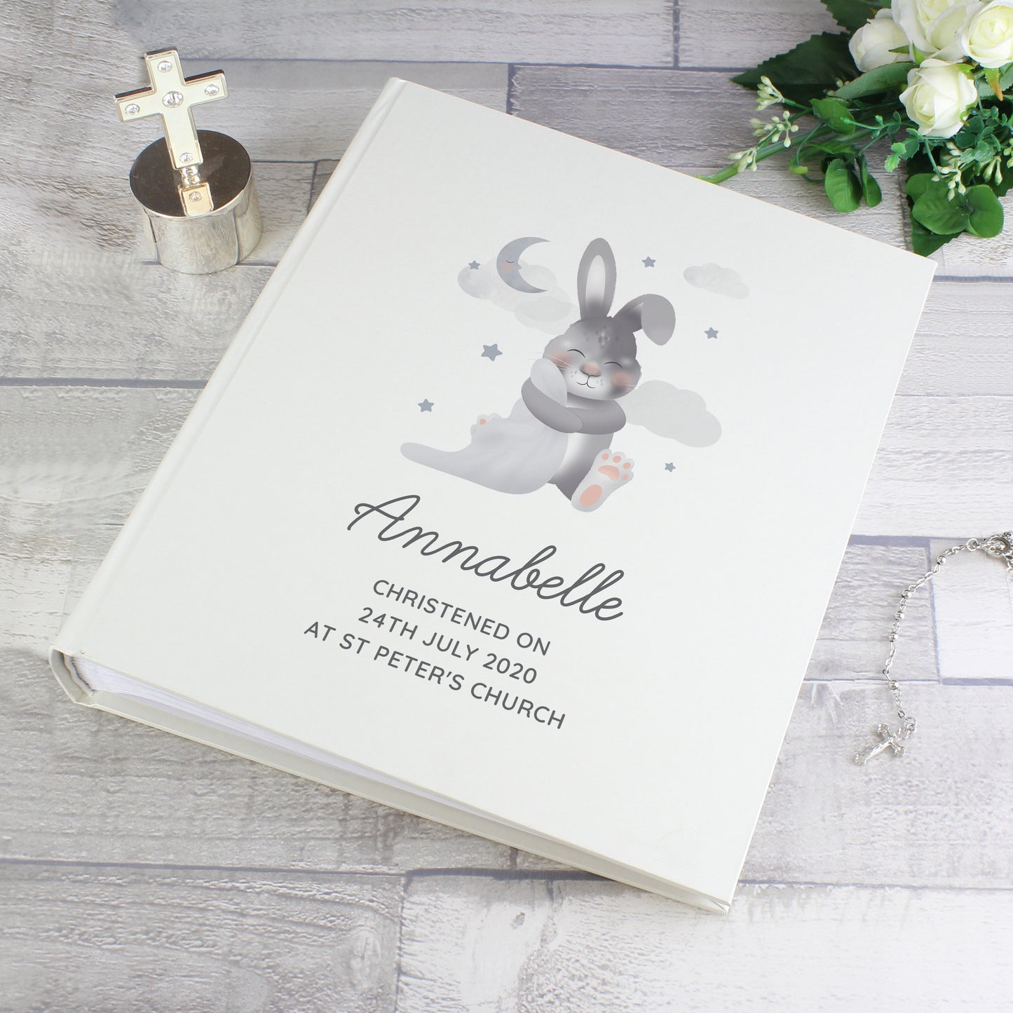 Personalised Baby Bunny Square Photo Album - MK&JD Gifts