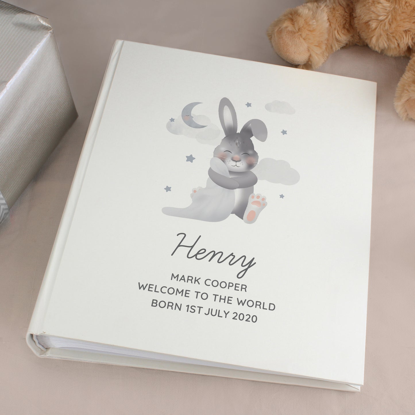 Personalised Baby Bunny Square Photo Album - MK&JD Gifts