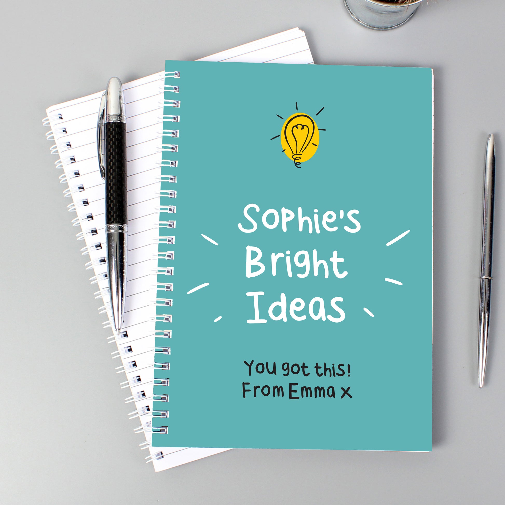 Personalised Bright Ideas A5 Notebook - MK&JD Gifts