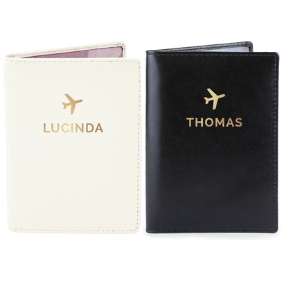 Personalised Gold Name Passport Holders Set - MK&JD Gifts