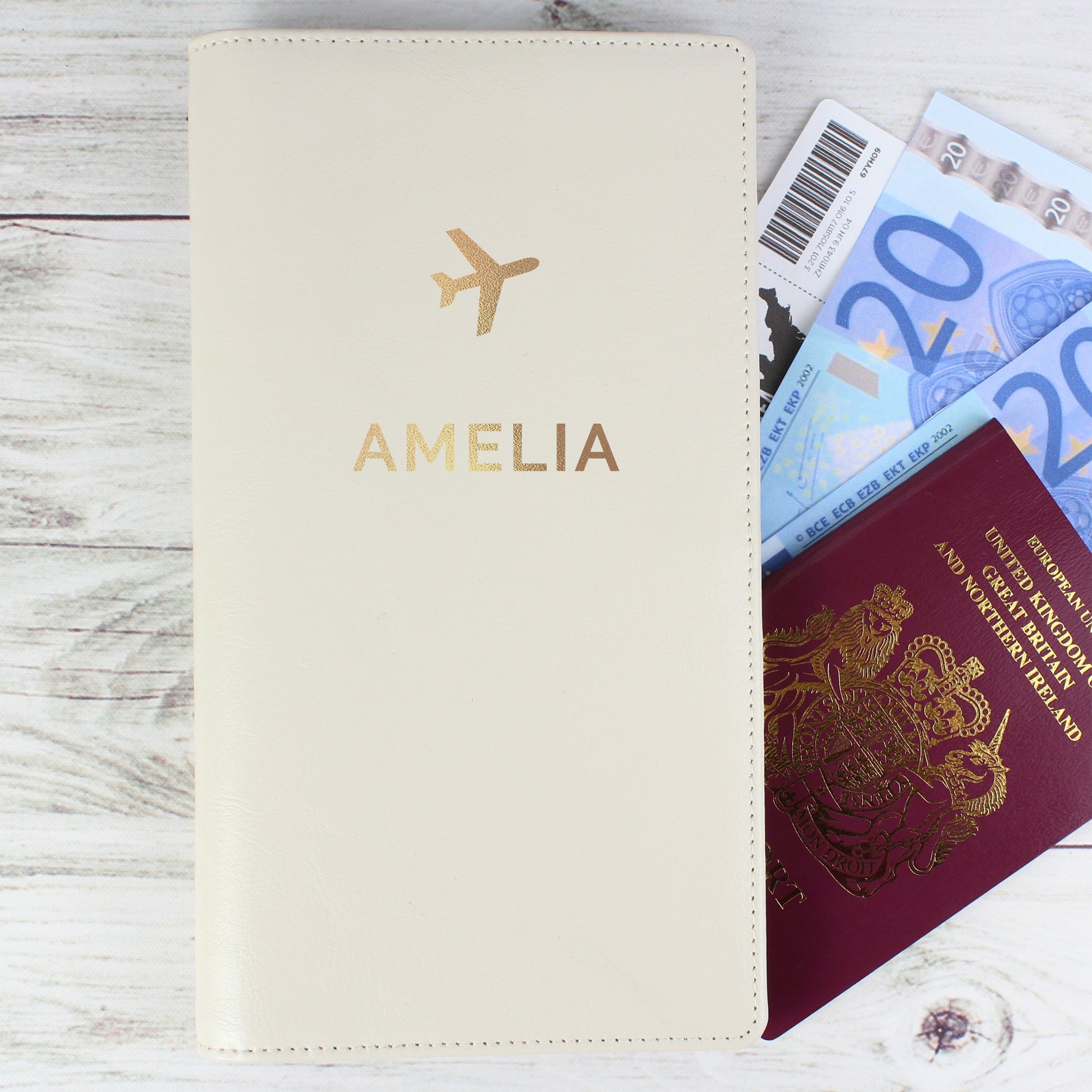 Personalised Gold Name Travel Document Holder - MK&JD Gifts