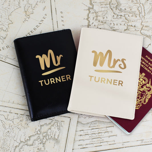 Personalised Mr & Mrs Passport Holders Set - MK&JD Gifts