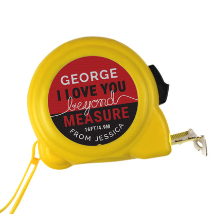 Personalised Beyond Measures Tape Measure - MK&JD Gifts