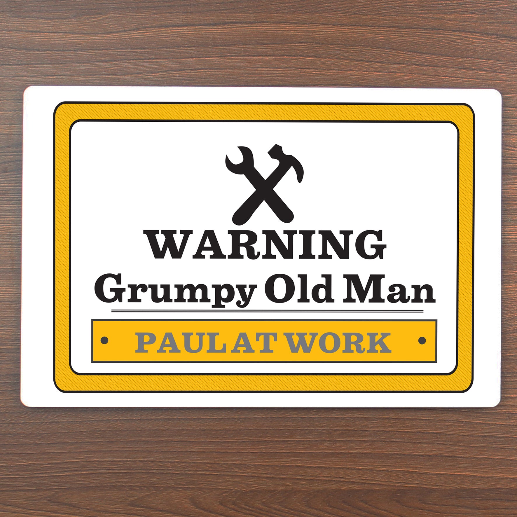 Personalised Man At Work Sign - MK&JD Gifts