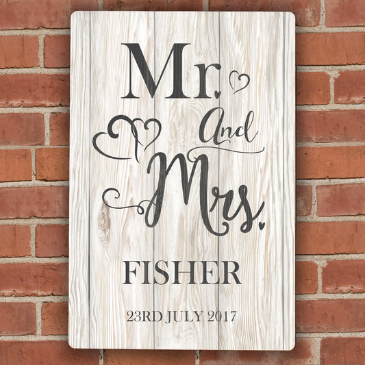 Personalised Mr & Mrs Metal Sign - MK&JD Gifts