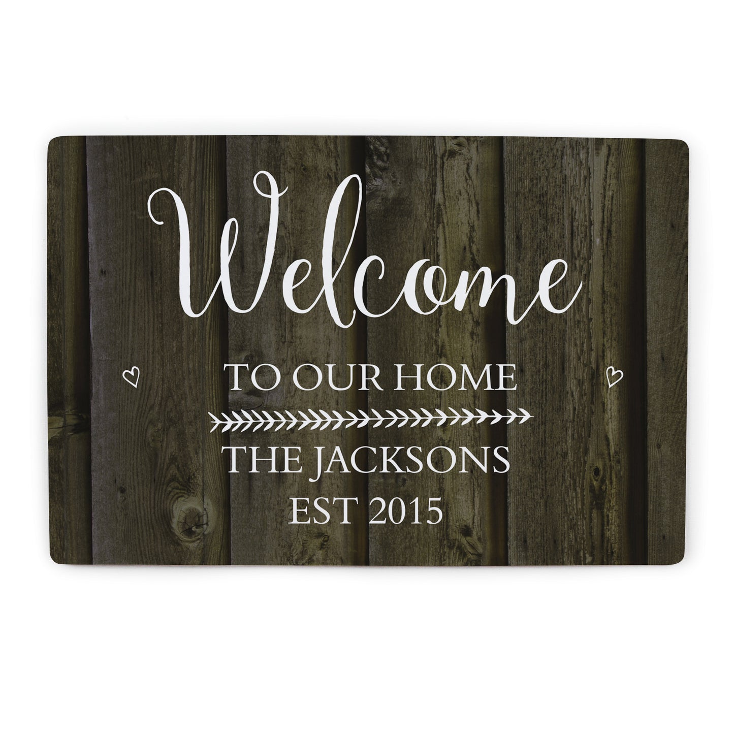Personalised Walnut Wood Grain Metal Sign - MK&JD Gifts