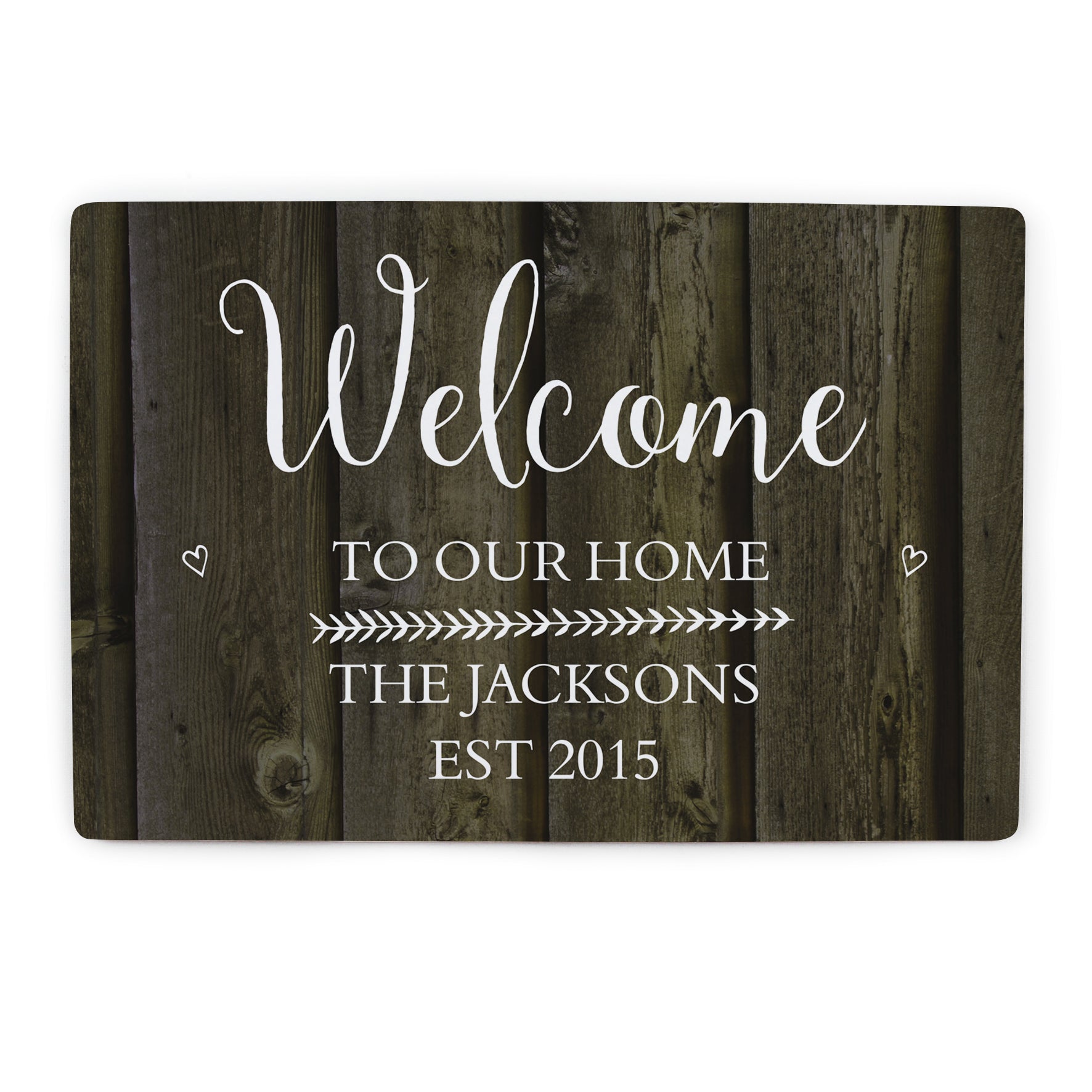 Personalised Walnut Wood Grain Metal Sign - MK&JD Gifts