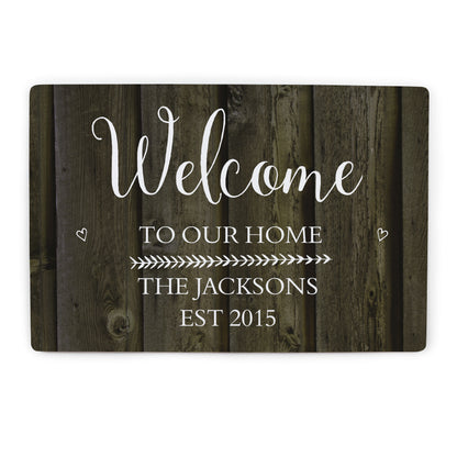 Personalised Walnut Wood Grain Metal Sign - MK&JD Gifts