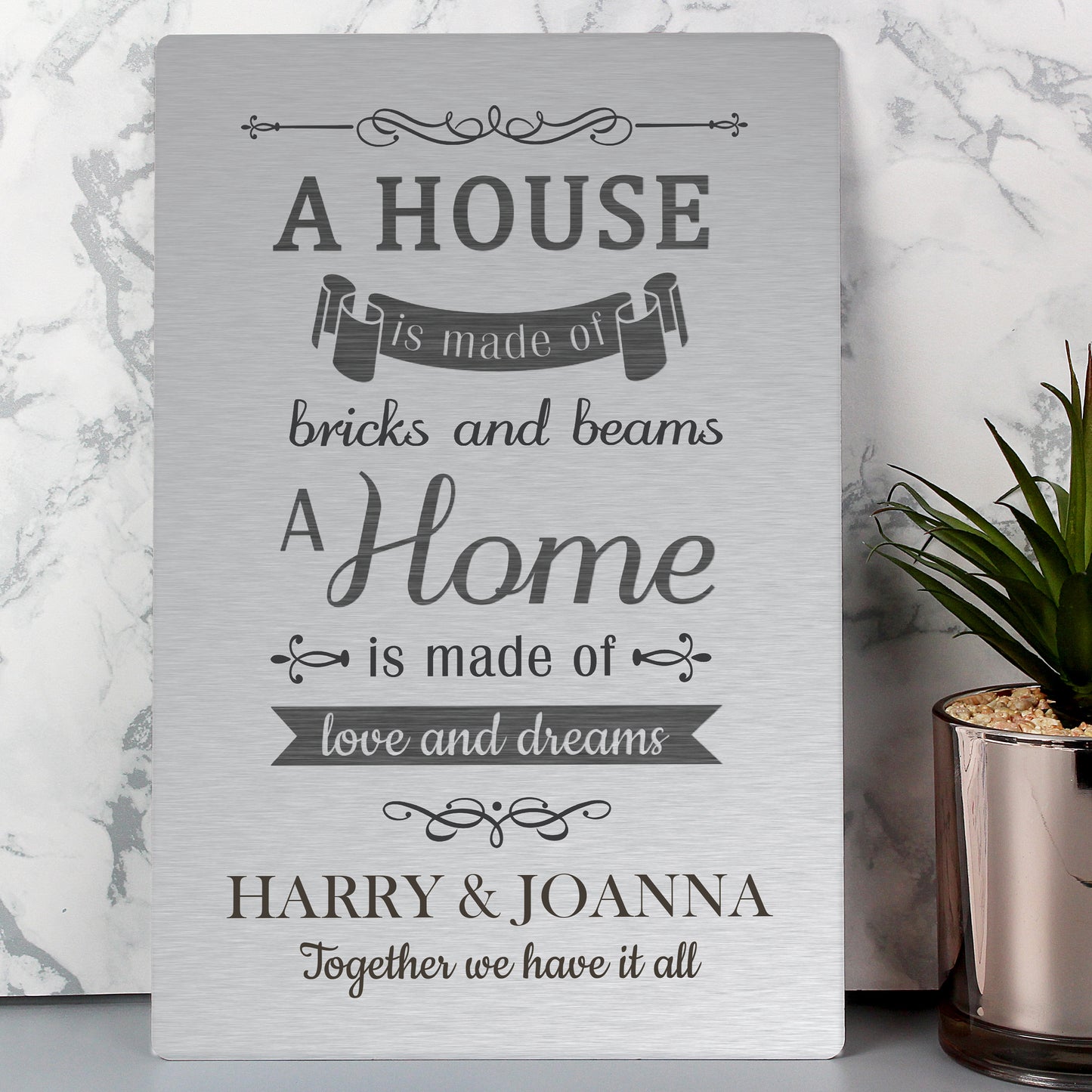 Personalised 'A House Is Made Of...' Metal Sign - MK&JD Gifts