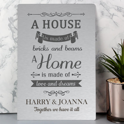 Personalised 'A House Is Made Of...' Metal Sign - MK&JD Gifts