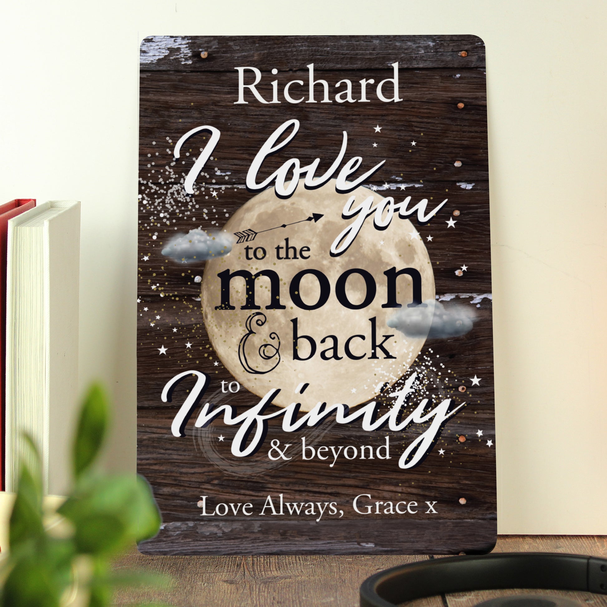 Personalised To the Moon & Back Metal Sign - MK&JD Gifts