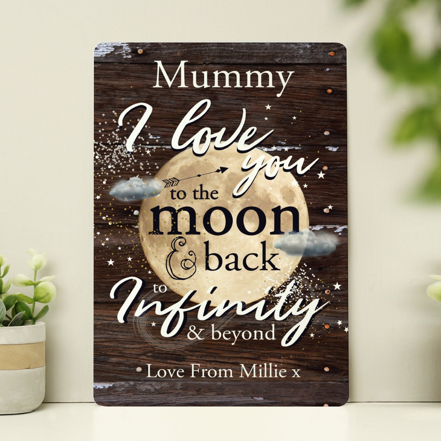 Personalised To the Moon & Back Metal Sign - MK&JD Gifts