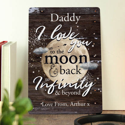 Personalised To the Moon & Back Metal Sign - MK&JD Gifts
