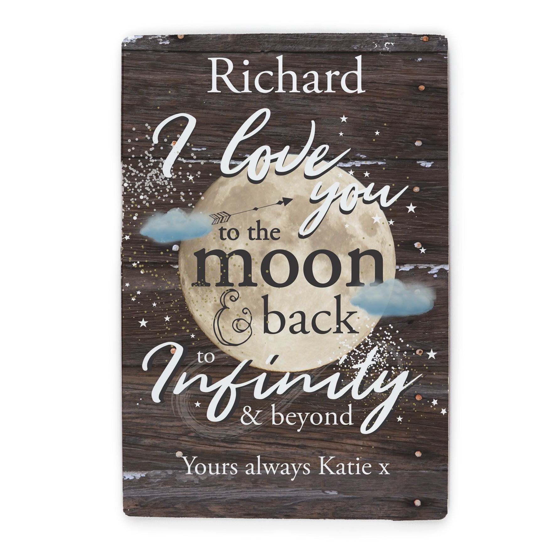 Personalised To the Moon & Back Metal Sign - MK&JD Gifts
