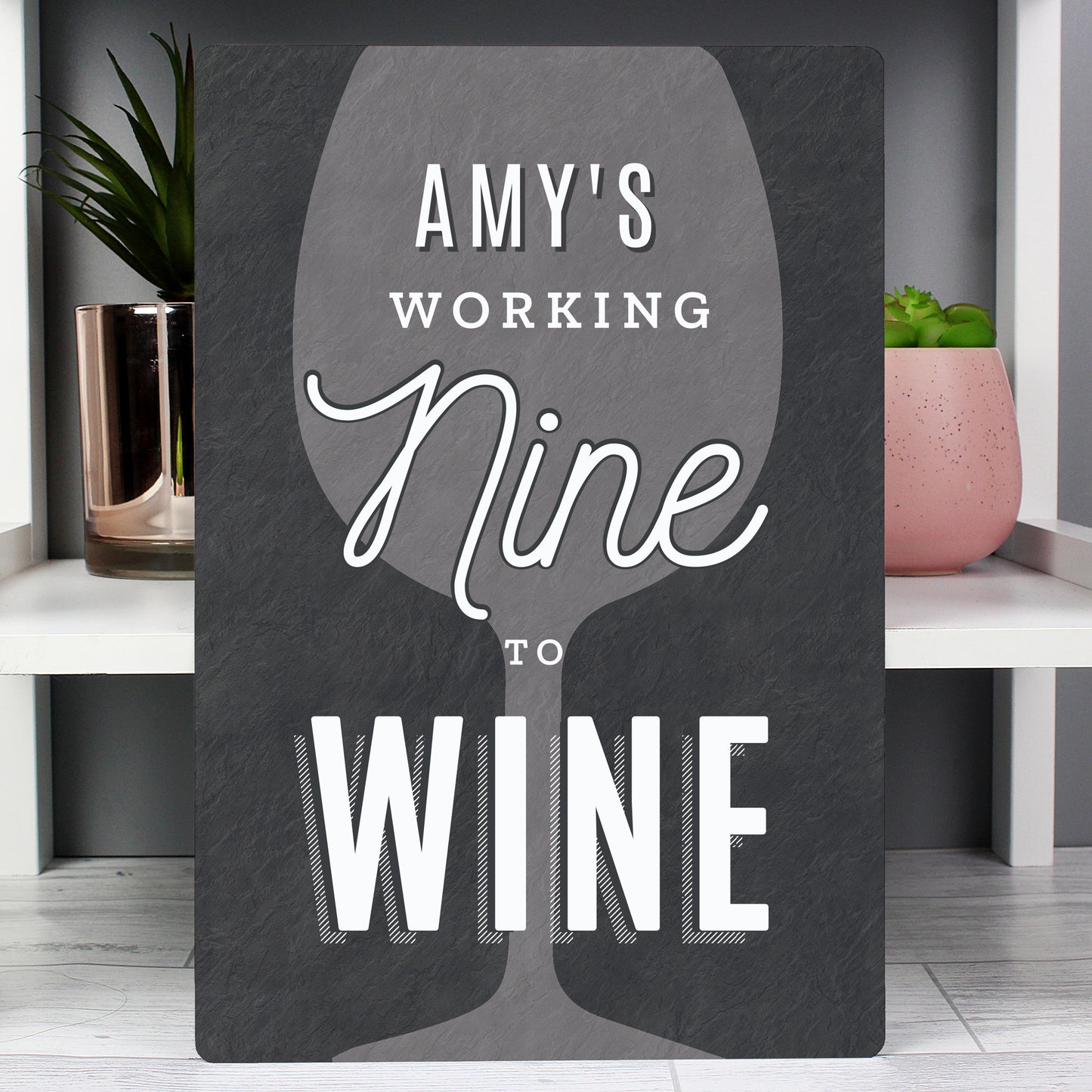 Personalised Working Nine to Wine Metal Sign - MK&JD Gifts