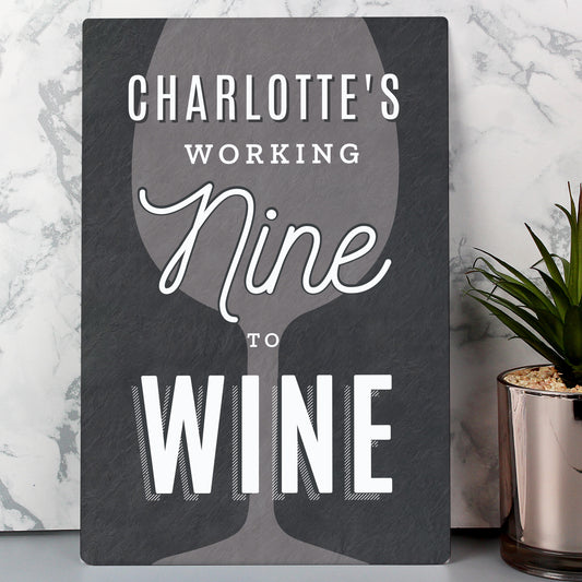 Personalised Working Nine to Wine Metal Sign - MK&JD Gifts