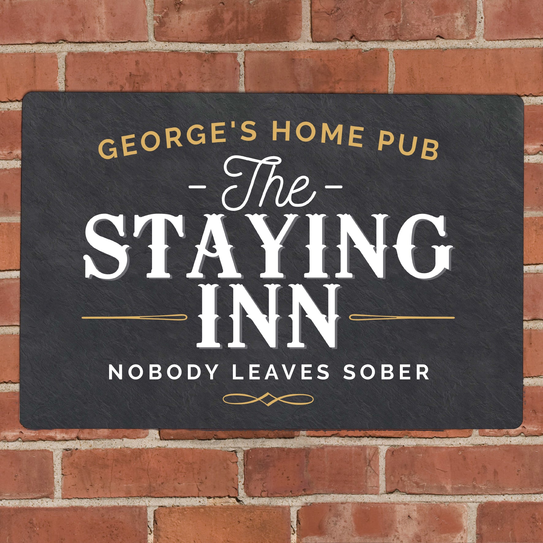 Personalised Staying Inn Metal Sign - MK&JD Gifts