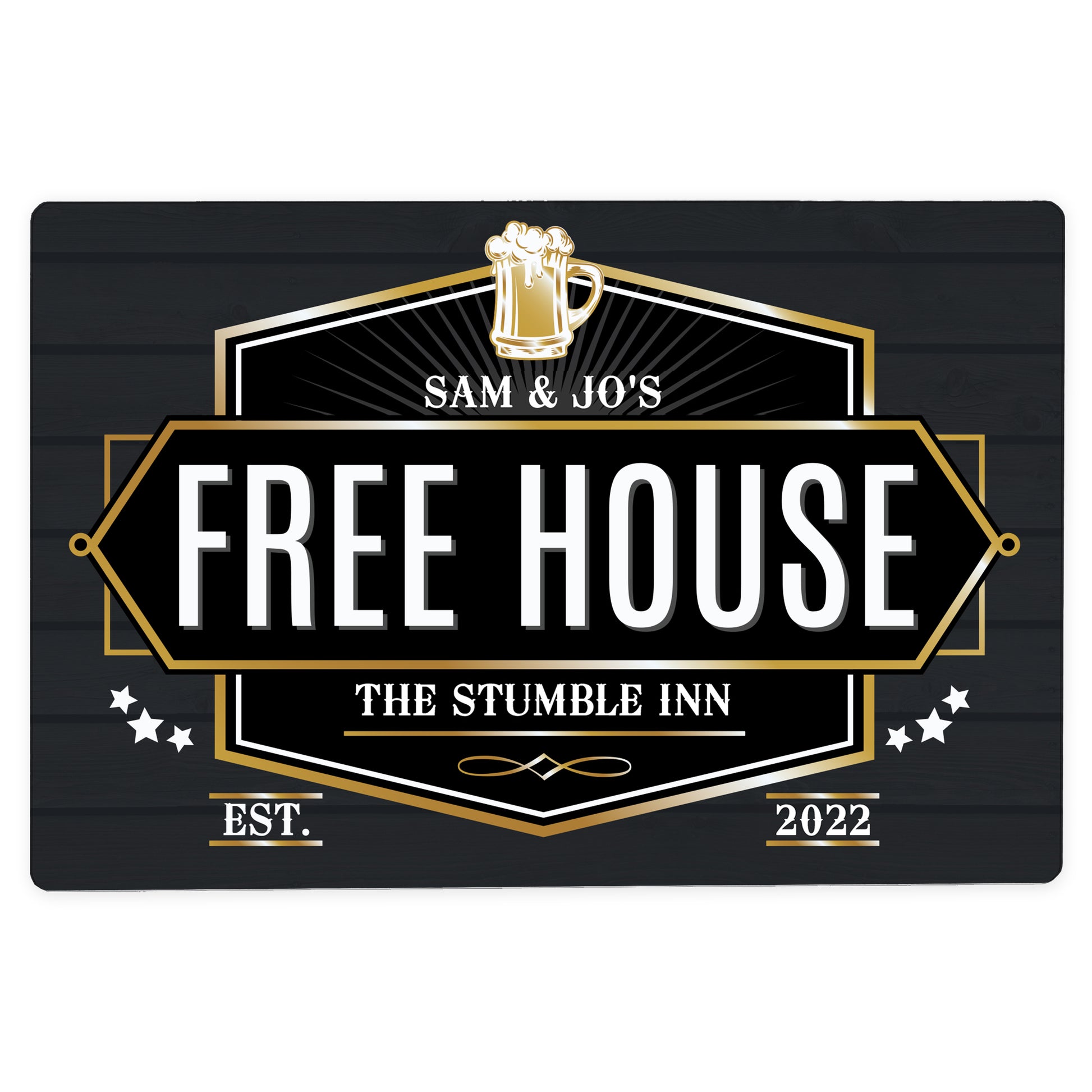 Personalised Free House Black Metal Sign - MK&JD Gifts