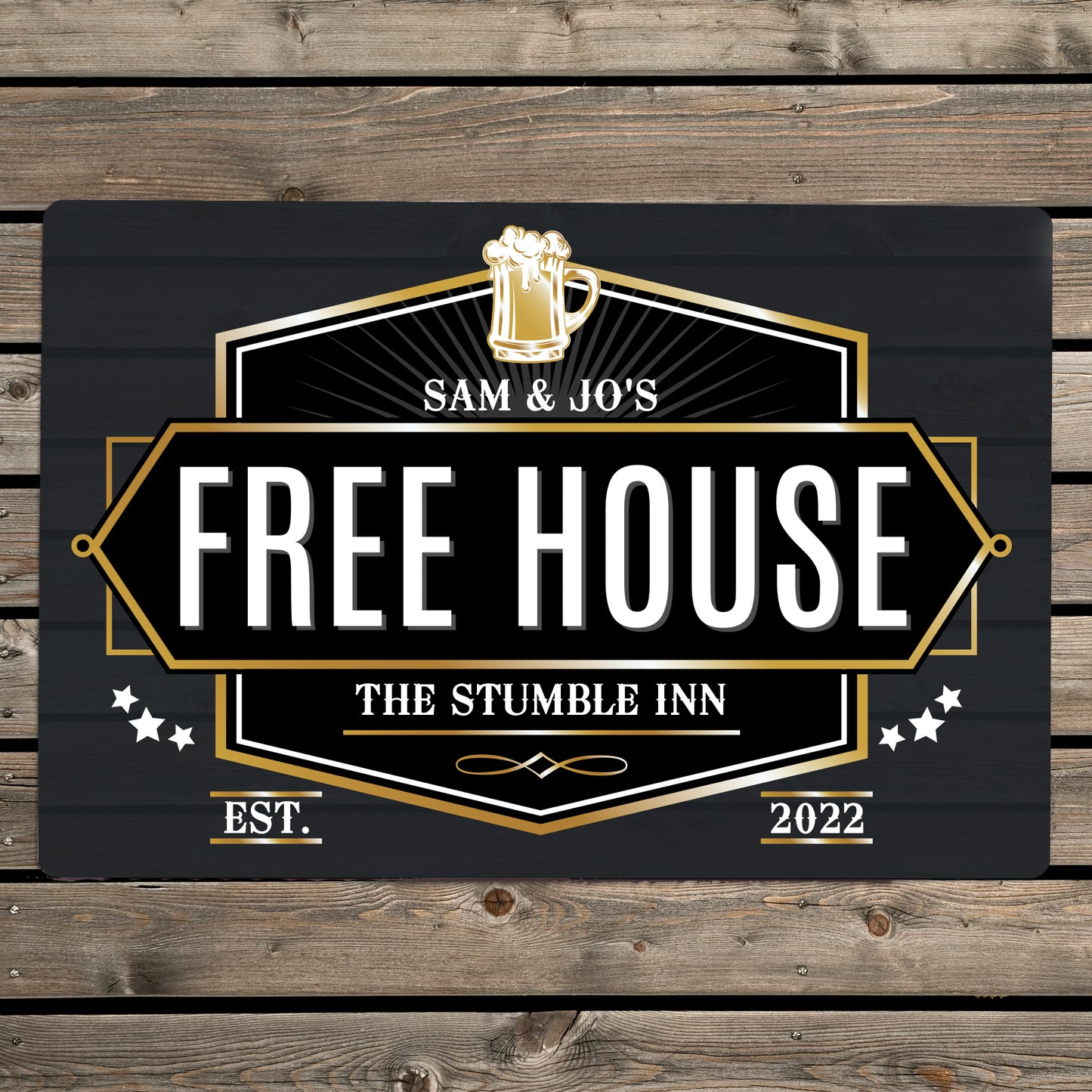Personalised Free House Black Metal Sign - MK&JD Gifts