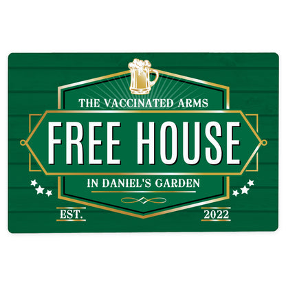 Personalised Free House Green Metal Sign - MK&JD Gifts