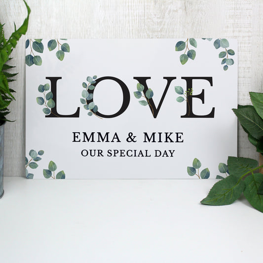 Personalised Botanical LOVE Metal Sign - MK&JD Gifts
