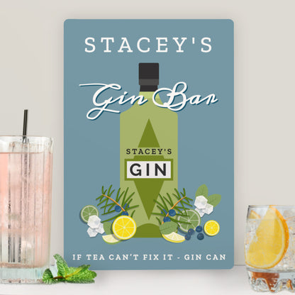 Personalised Gin Bar Metal Sign - MK&JD Gifts