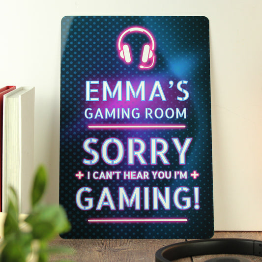 Personalised Gamer Warning Metal Sign - MK&JD Gifts